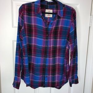 Blue and Purple Long Sleeve Flannel